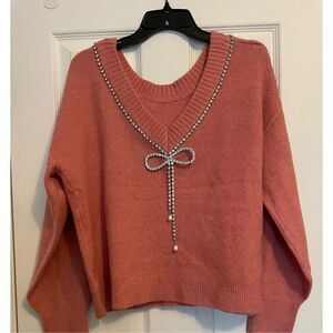 Express Bow Embellished Convertible Sweater